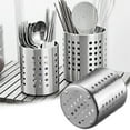 thumbnail image 1 of LEAQU Stainless Steel Cooking Utensil Holder, Extra-Large Stainless Steel Kitchen Utensil Holder, Utensil Caddy - Weighted Base for Stability - for Easy Cleaning - Countertop Utensil Organizer., 1 of 7