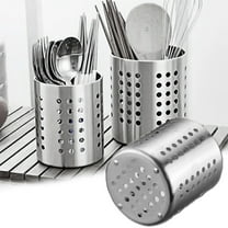 LEAQU Stainless Steel Cooking Utensil Holder, Extra-Large Stainless Steel Kitchen Utensil Holder, Utensil Caddy - Weighted Base for Stability - for Easy Cleaning - Countertop Utensil Organizer.