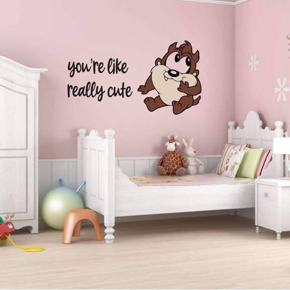 Children You're like really Cute Adorabke Cartoon Wall Decal Decoration Inspirational Quote Vinyl decal Decor for Kids Lasts Years and Easily Removable - Size: 10 In(W) x 6 In(H)