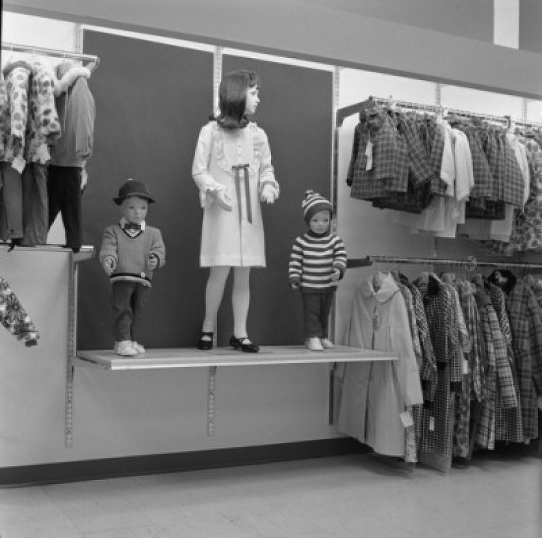 Children mannequins in clothing store Canvas Art - (18 x 24)