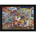 thumbnail image 1 of Children of Stalingrad 38x28 Large Black Ornate Wood Framed Canvas Art by David Burliuk, 1 of 2