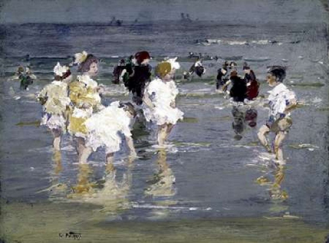 Children on the Beach Canvas Art - Edward Henry Potthast (18 x 24)