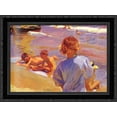 thumbnail image 1 of Children on the Beach (Valencia) 24x19 Black Ornate Wood Framed Canvas Art by Sorolla y Bastida, Joaquin, 1 of 2