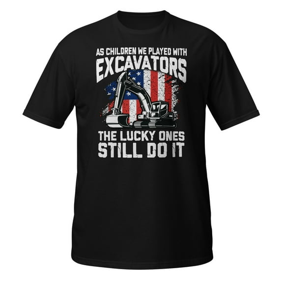 Children played with Excavators The Lucky Ones Still Do T-Shirt (Black, 3XL)