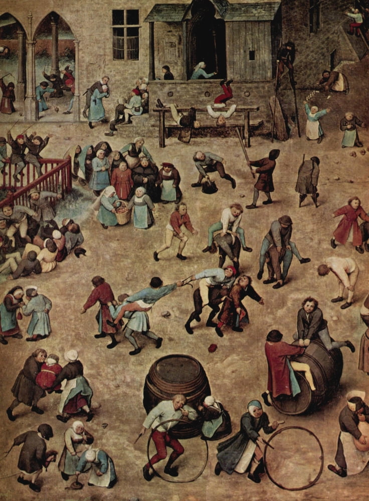 Children playing Canvas Art - Pieter Bruegel (24 x 36)