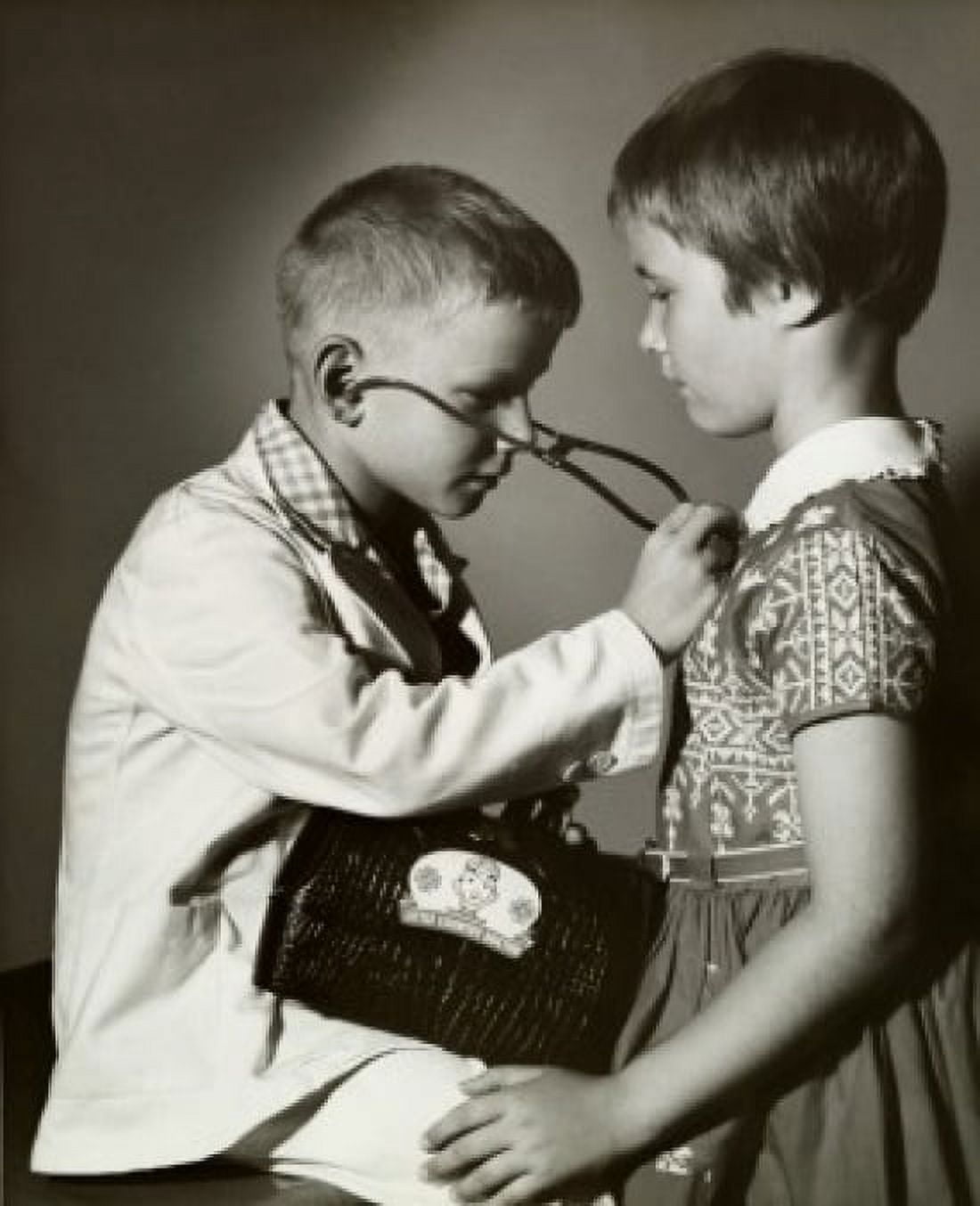 Children playing doctor and patient Canvas Art - (24 x 36)