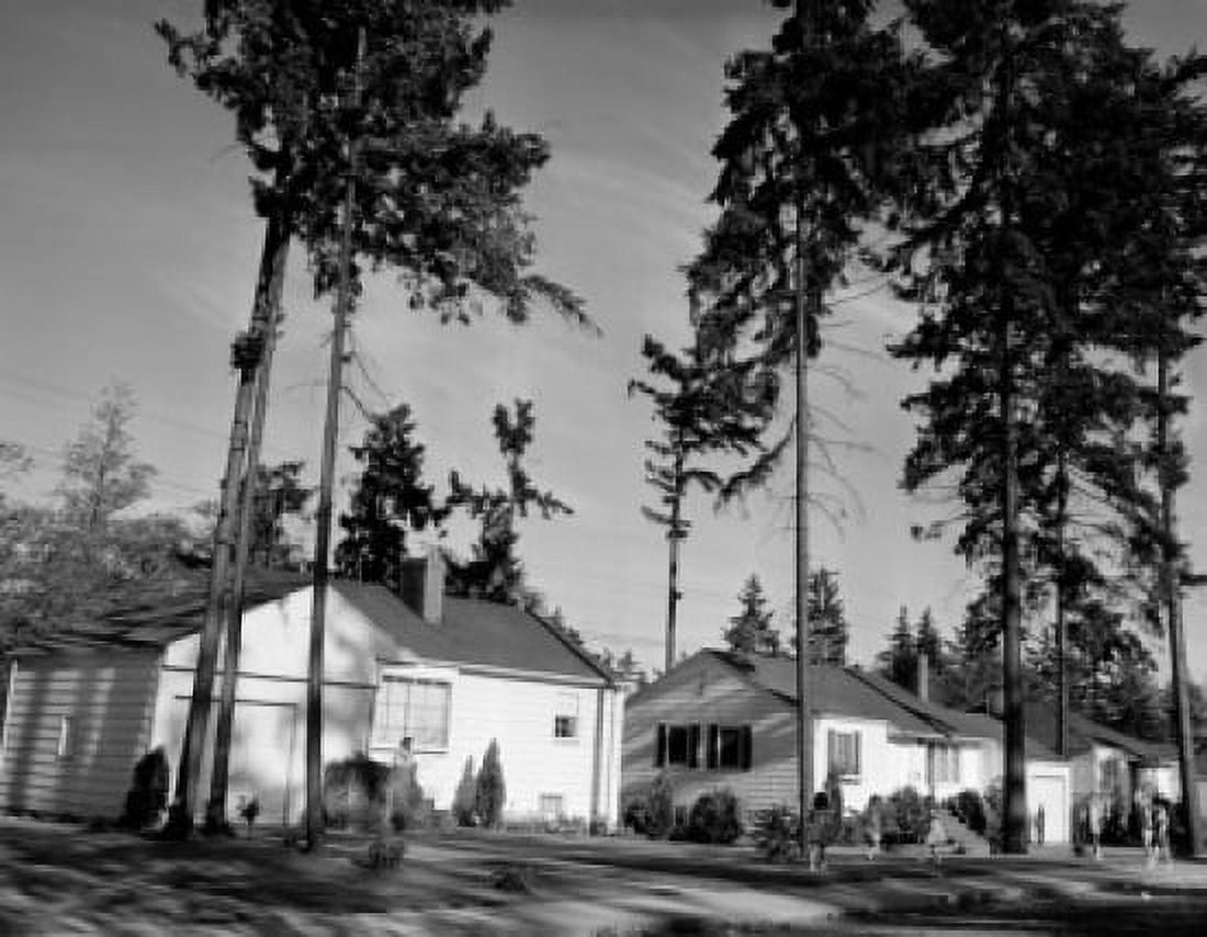 Children playing in front of houses Wedgwood Seattle Washington USA Canvas Art - (18 x 24)
