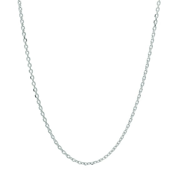 Children's 14KT White Gold 13in 1.1mm Diamond-Cut Cable Chain