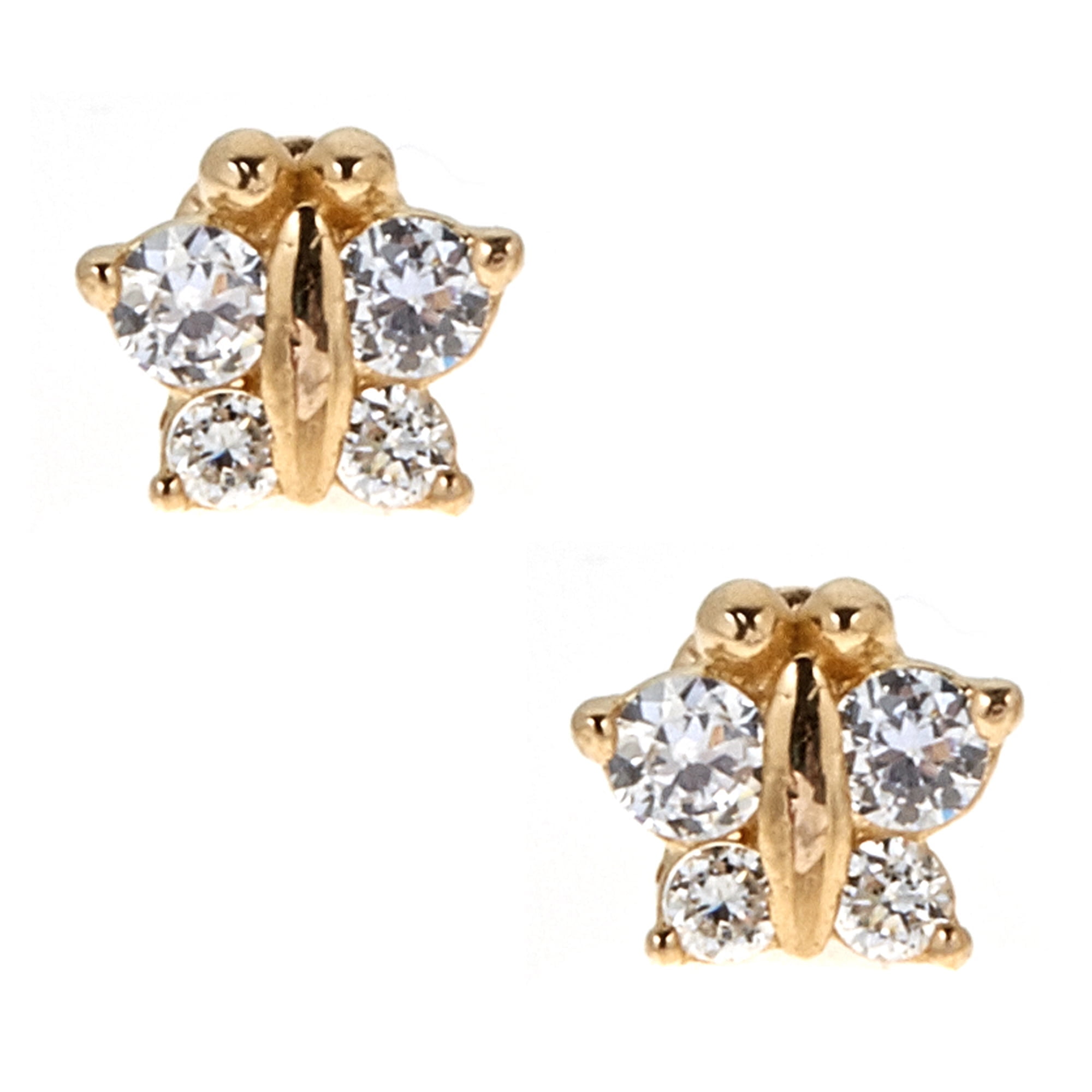 14k real gold baby high quality studs screw back