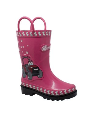 Children's 3D Fern Farmall Rubber Boot Pink