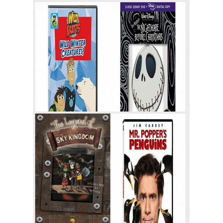 Children's 4 Pack DVD Bundle: Wild Kratts: Wild Winter Creatures!, The  Nightmare Before Christmas, The Legend of the Sky Kingdom, Mr. Popper's