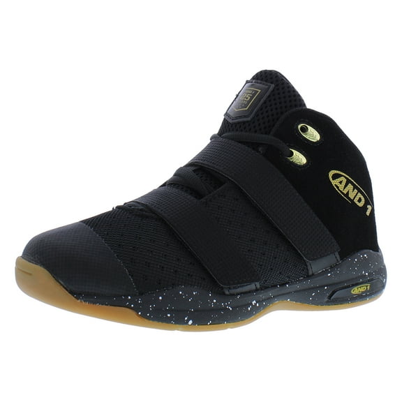 AND1 Chosen One II Wide PS Boys Shoes Size 1, Color: Black/Metallic Gold/Gum