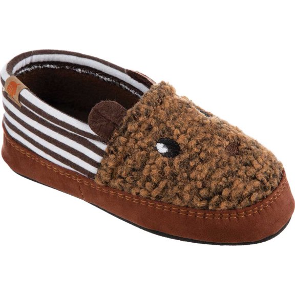 Children's Acorn Critter Novelty Moc Slipper Buckskin Fleece/Poly Cotton 10-11 M