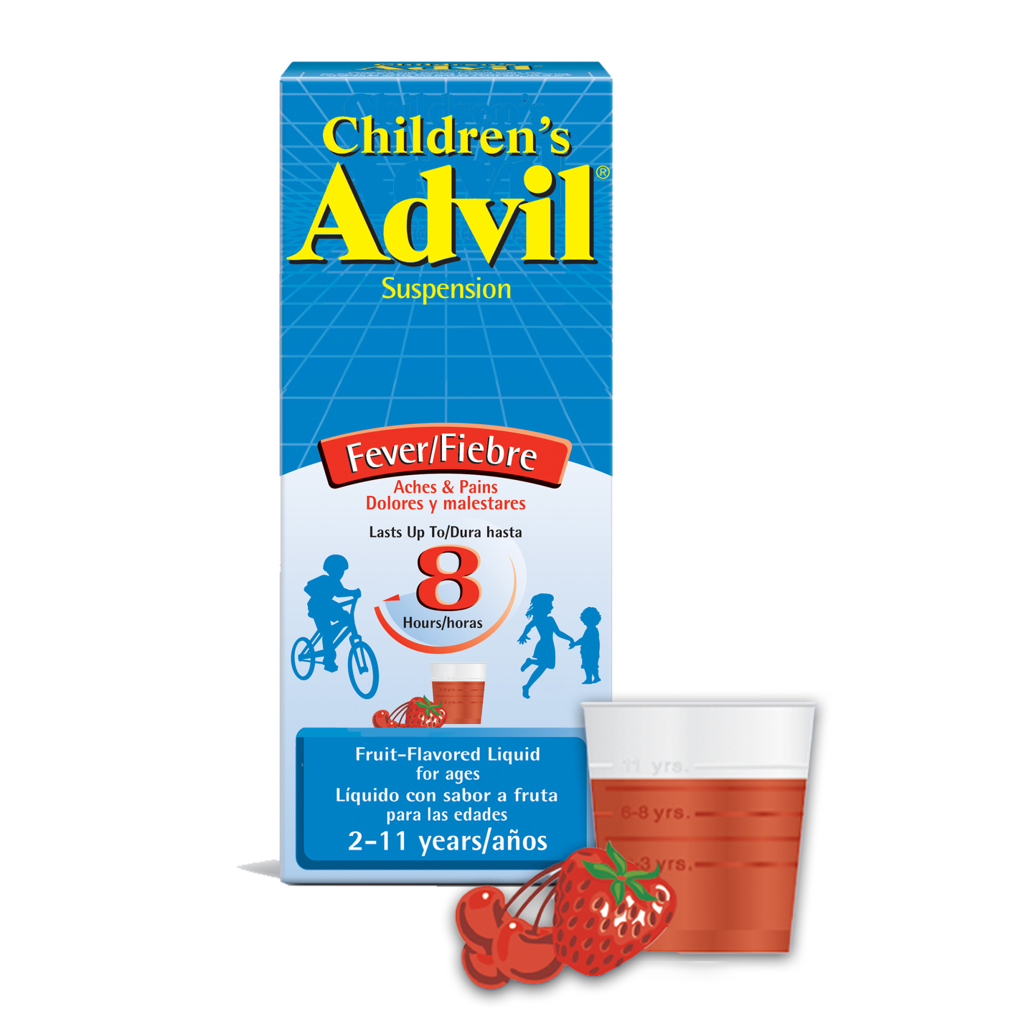 Children's Advil 100 Mg Children's Ibuprofen, Liquid Pain Reliever and Fever Reducer for Ages 2-11, Fruit - 4 Fl Oz - image 1 of 11