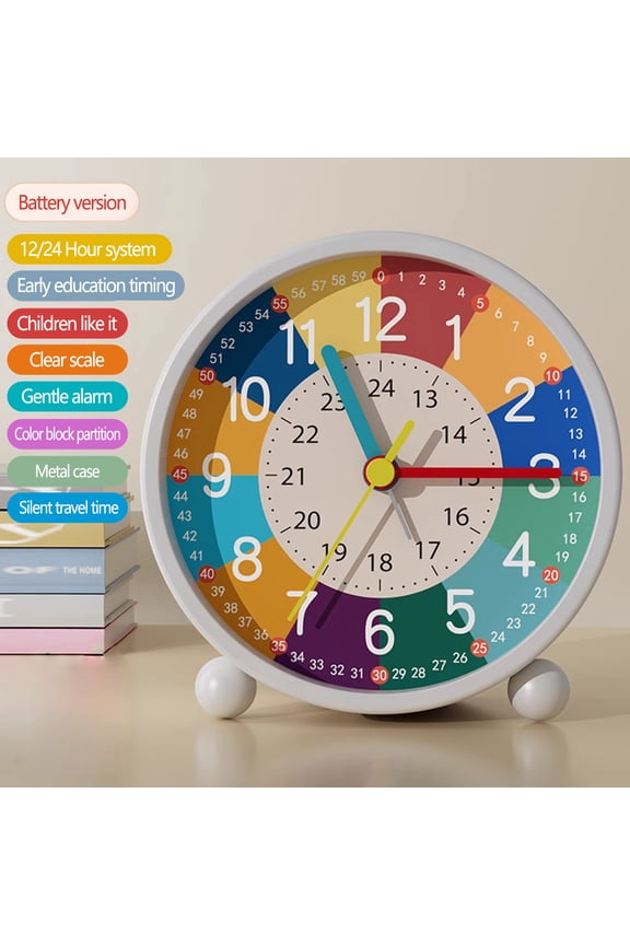 Children's Alarm Clock Analogue Alarm Clock No Ticking Learning Alarm Clock Children's Quartz Alarm Clock, Usupdd 2025 Children's Alarm Clock Analogue Alarm