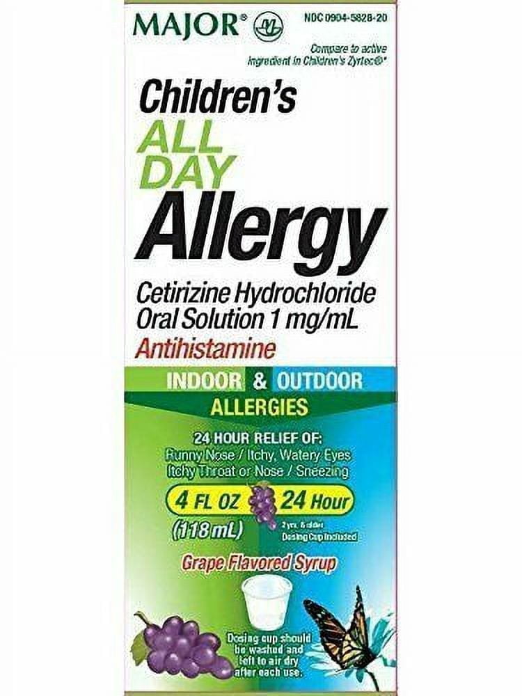 Children's All Day Allergy [Cetirizine 1mg/ml] Grape Flavored Syrup 4 Oz