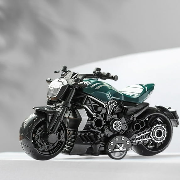 Children's Alloy Motorcycle Toy, Simulation Powered Bike, Mini Stunt Motorcycle for Boys, Pullback Action Motorcycle Toy, Racing Stunt Car Model for Play and Collecting