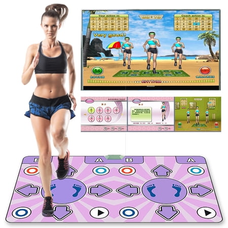 Children's And Adult Dance Mats, TV And Computer Dual-User Electronic Music Dance Mats, 100 Built-in Music, 68 Sensory Games, Remote Control, Plug And Play