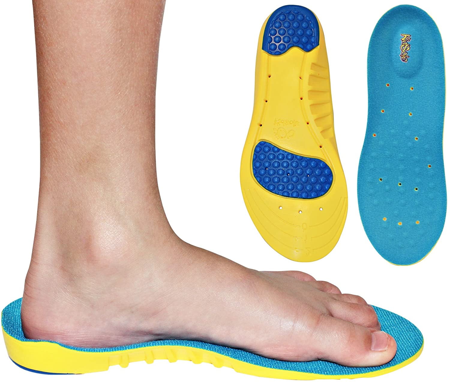 Kidsole Children's Athletic Memory Foam Shoe Inserts for Arch Support