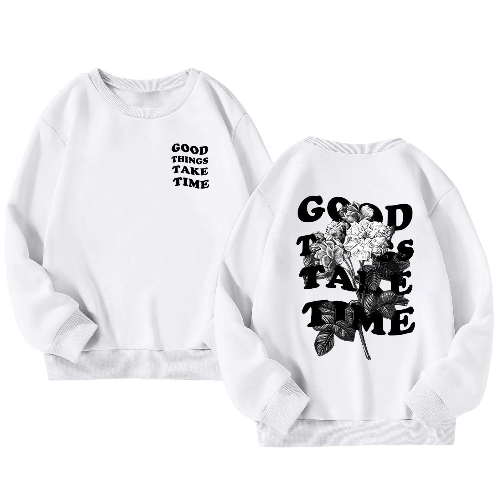 Children's Autumn and Winter Letter Printed Round Neck Long Sleeved