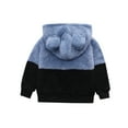 thumbnail image 1 of Children's Baby Boys Girls Hooded Sweater Color Matching Cute Warm Plush Baby Jacket Pullover, 1 of 9