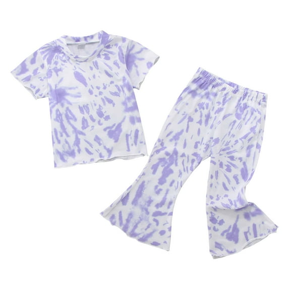 Children's Baby Girl Polyester Short Sleeve PitStripe Floral Print Dress + Hijab Two Piece Set