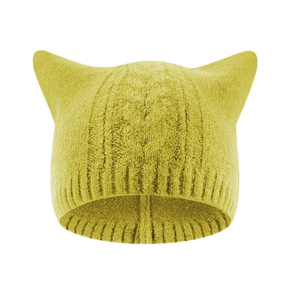 Children's Baby Hat Cat Ear Protector Knitting Solid Color Pullover Cap for Comfortable Winter Wear and Style