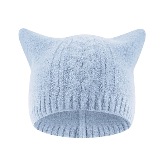 Children's Baby Hat Cat Ear Protector Knitting Solid Color Pullover Cap for Comfortable Winter Wear and Style
