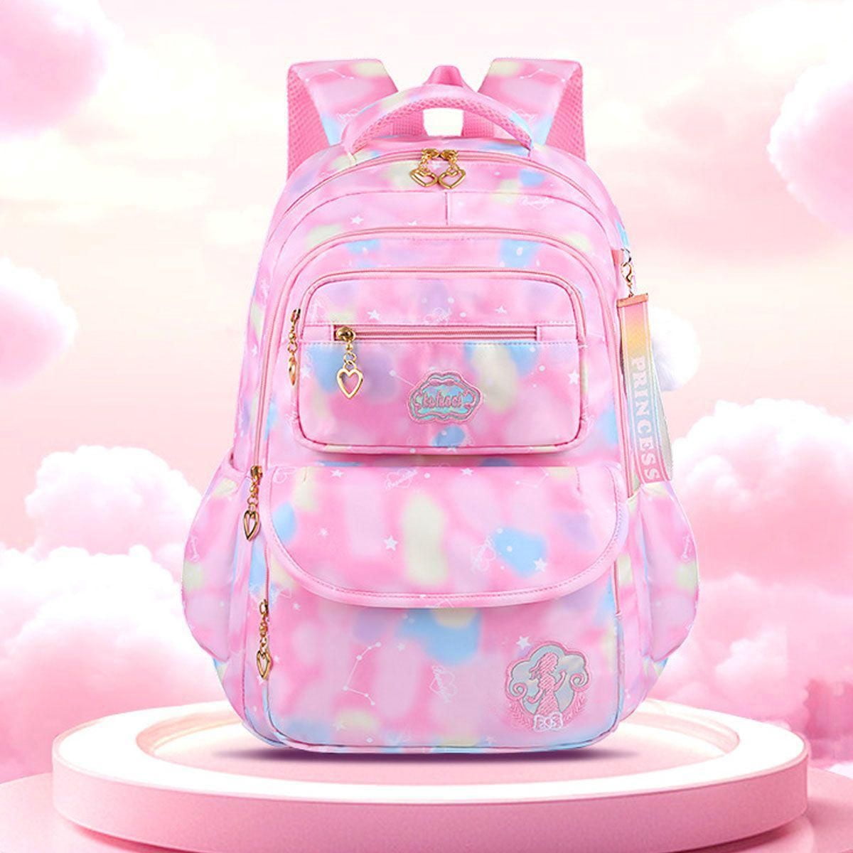 Children's Backpack, Spinal Protection Weight Loss Cartoon Backpack, Lightweight Waterproof Girls' Elementary School Backpack