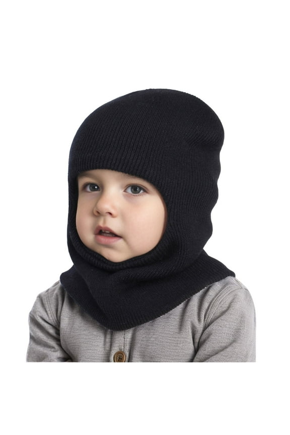 Children's Balaclava Hat Scarf Set 2 in 1 Kids Soft Warm Knit Hood Hat for Cold Weather Toddler Winter Beanie