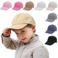 thumbnail image 1 of Children's Baseball Cap, Solid Color Flat Brim Sun Hat, 1 of 8