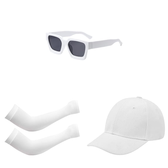 Children's Baseball Cap,Sunglasses,and Sun Protection Sleeve Set-Moisture-Wicking Quick-Drying Sun Hat, for Boys and Girls-Adjustable Breathable Sports Hat, for Outdoor Activities,Beach