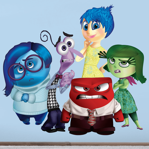 Children's Bedroom Living Room Riley's 5 Emotions Inside Out Decor Design Vinyl Wall Decal Sticker | 15" x 15" Removable Home Art Joy Sadness Anger Fear And Disgust Adhesive Wall Decoration