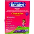 thumbnail image 1 of 2 Pack Childrens Benadryl Allergy Chewables Grape 20 Tablets Each, 1 of 4