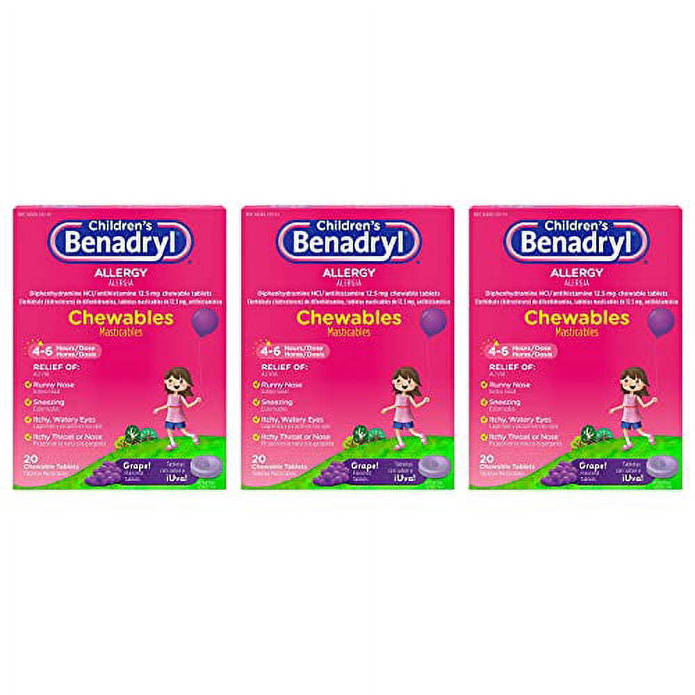 Children's Benadryl Allergy Chewables with Diphenhydramine HCl