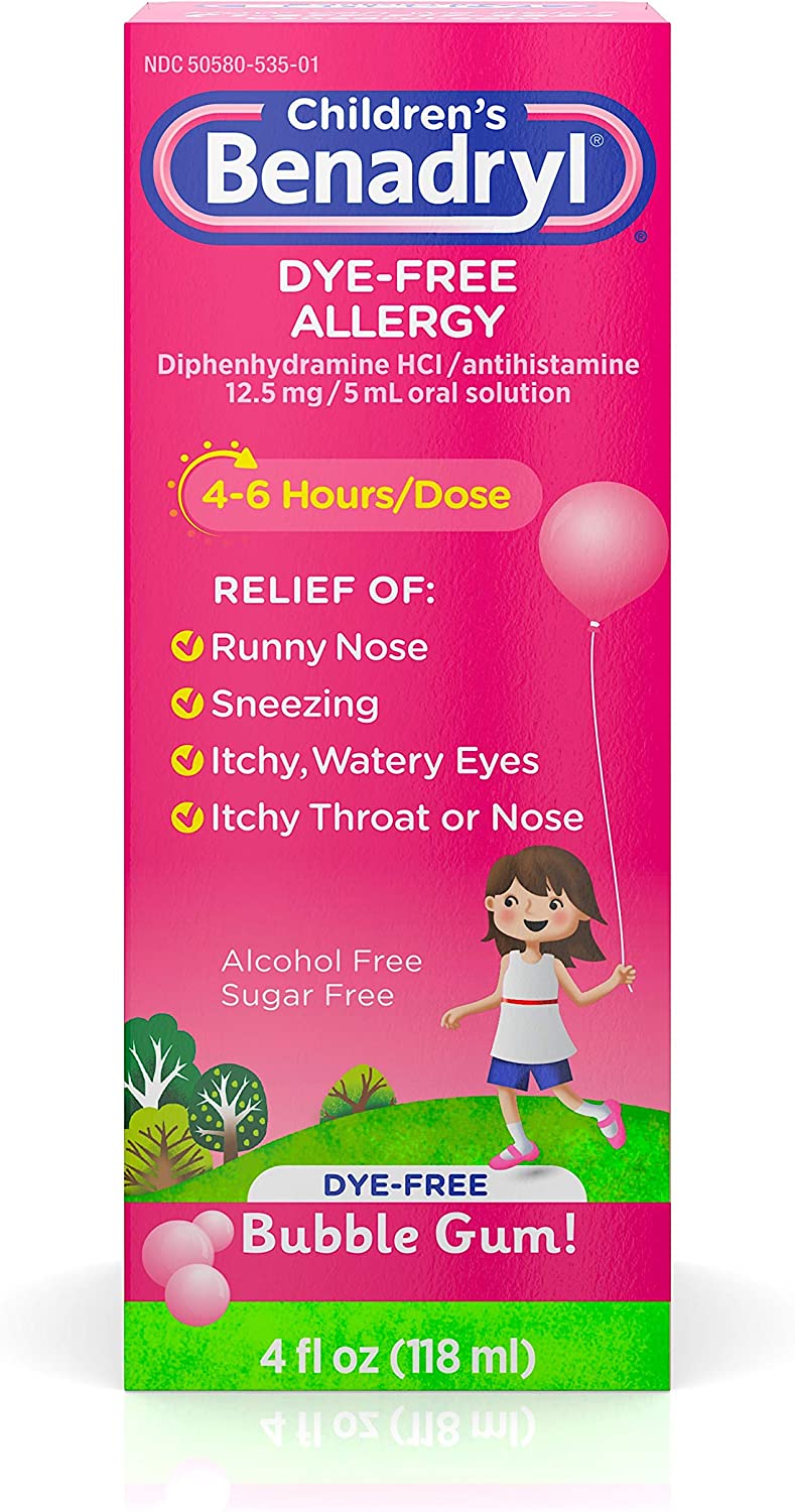 Children’s Benadryl Antihistamine Allergy Relief, DyeFree Liquid