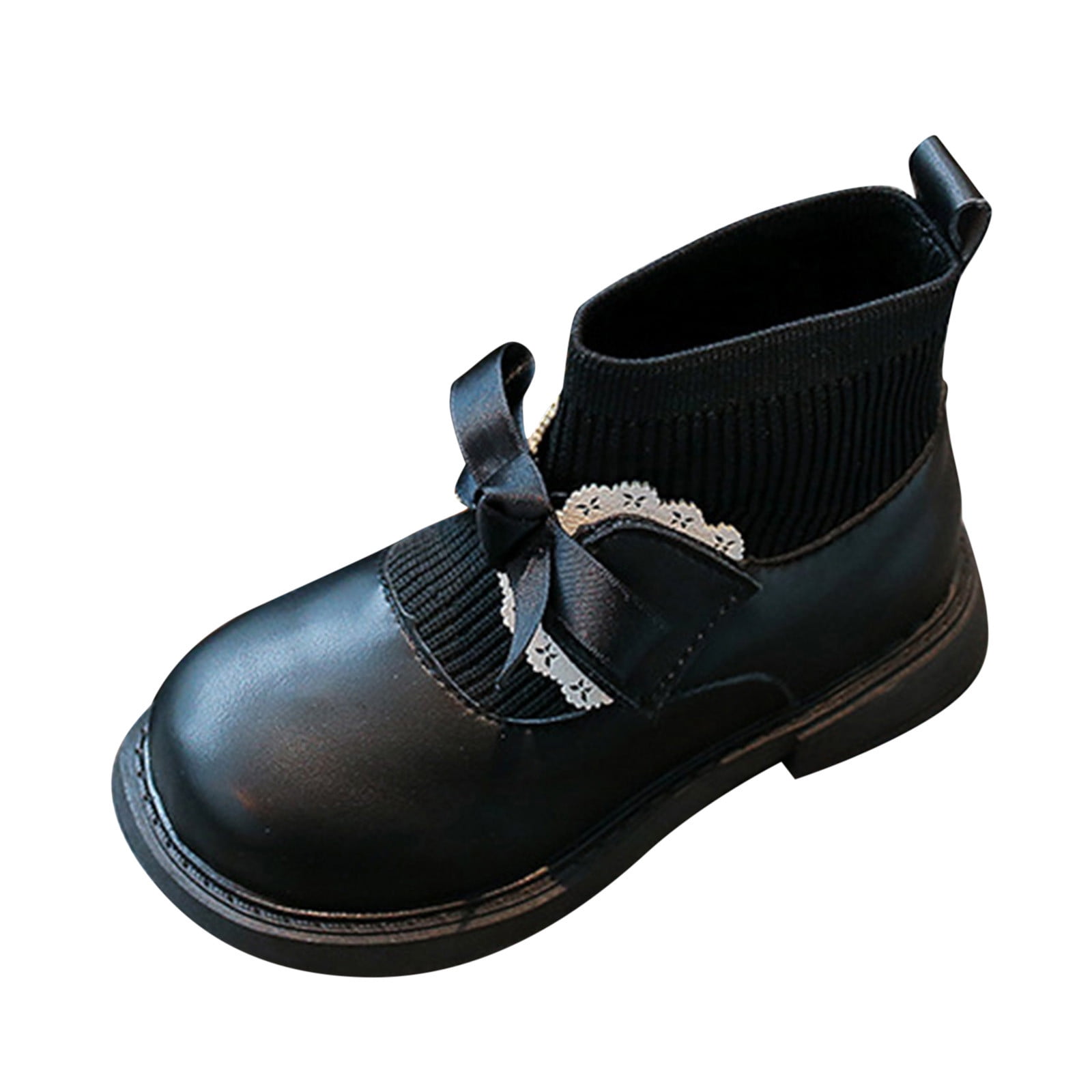 Children's Boots High Top Ankle Boots Winter Girls Stretch Socks Lace