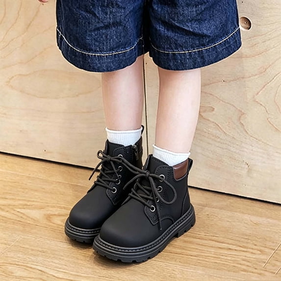 Children's Boots Kids Girls' Boots Outdoor Lace Up Boots Zipper Ankle Boots Short Toddler/Little Kids Boots Boys' boots