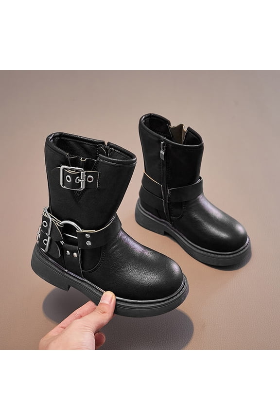 Children's Boots, Single Boots, British , Side Zipper Short Boots