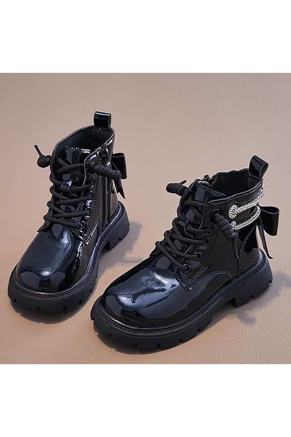 Children's Boots, Single Boots, British Side Zipper, Soft Soled Leather Shoes, Short Boots