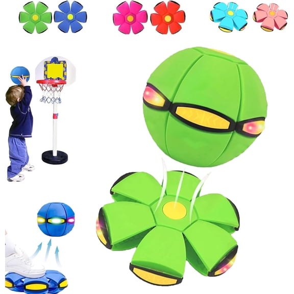 Bouncing Ball, Magic Meta Ball Flying Saucer, Bouncy Balls, Parent Interaction (Green, 6 Lights)