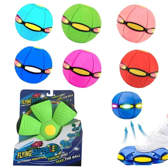 Children's Bouncing Ball, Magic Metaball Bouncing Ball, Magic Meta Balls Flying Saucer, Automatic Rebound Double The Fun, Children Bouncing Balls Magics Metaball (Green, With Light)