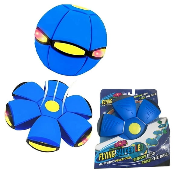 Children's Bouncing Ball, Magic Metaball Bouncing Ball, Magic Meta Balls Flying Saucer, Automatic Rebound Double The Fun, Children Bouncing Balls Magics Metaball (Blue, With Light)