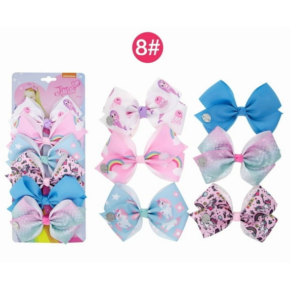Children's Bow Hair Accessories Gift Set -6 5-inch Bundle Pack - Girls' Swallowtail Headwear Multi color Hair Clip - Ages 3-6