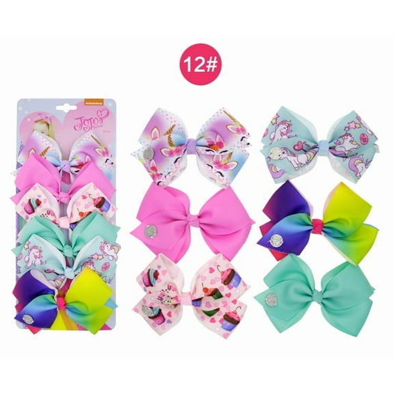 Children's Bow Hair Accessories Gift Set -6 5-inch Bundle Pack - Girls' Swallowtail Headwear Multi color Hair Clip - Ages 3-6