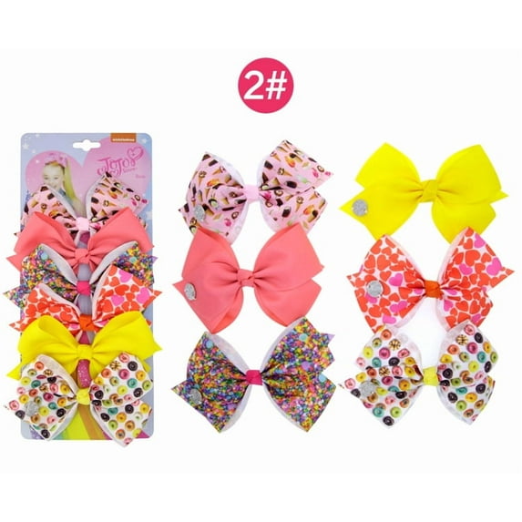 Children's Bow Hair Accessories Gift Set -6 5-inch Bundle Pack - Girls' Swallowtail Headwear Multi color Hair Clip - Ages 3-6