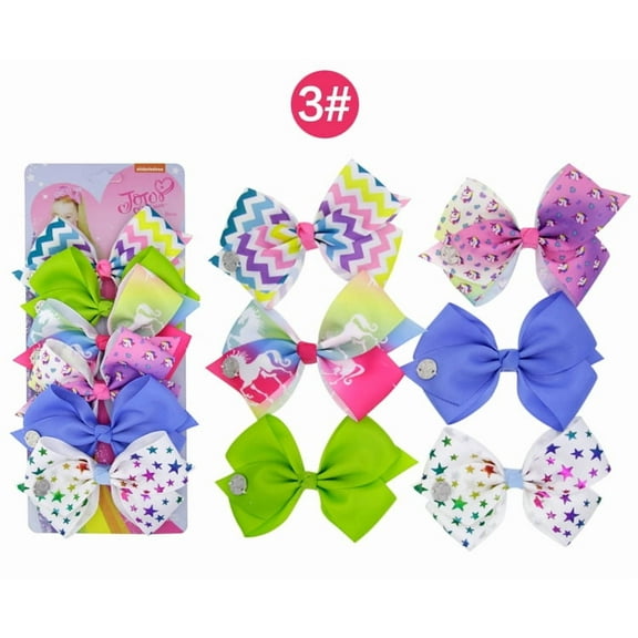 Children's Bow Hair Accessories Gift Set -6 5-inch Bundle Pack - Girls' Swallowtail Headwear Multi color Hair Clip - Ages 3-6