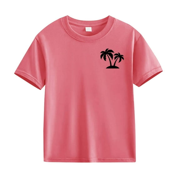 Children's Boys And Girls Fashion Coconut Tree Comfortable Breathable T Shirt