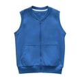 thumbnail image 1 of Children's Boys Girls Outerwear Vests Casual Solid Color Sleeveless Lightweight Top Warm Soft Thickened Jackets Blue 9 Years, 1 of 7