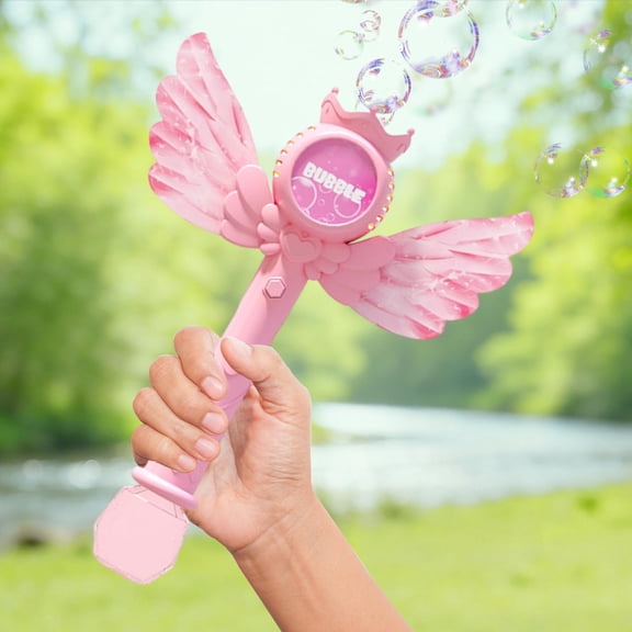 Ice Heart Automatic Bubble Maker with 60ml Liquid, Portable Handheld Decor Prop